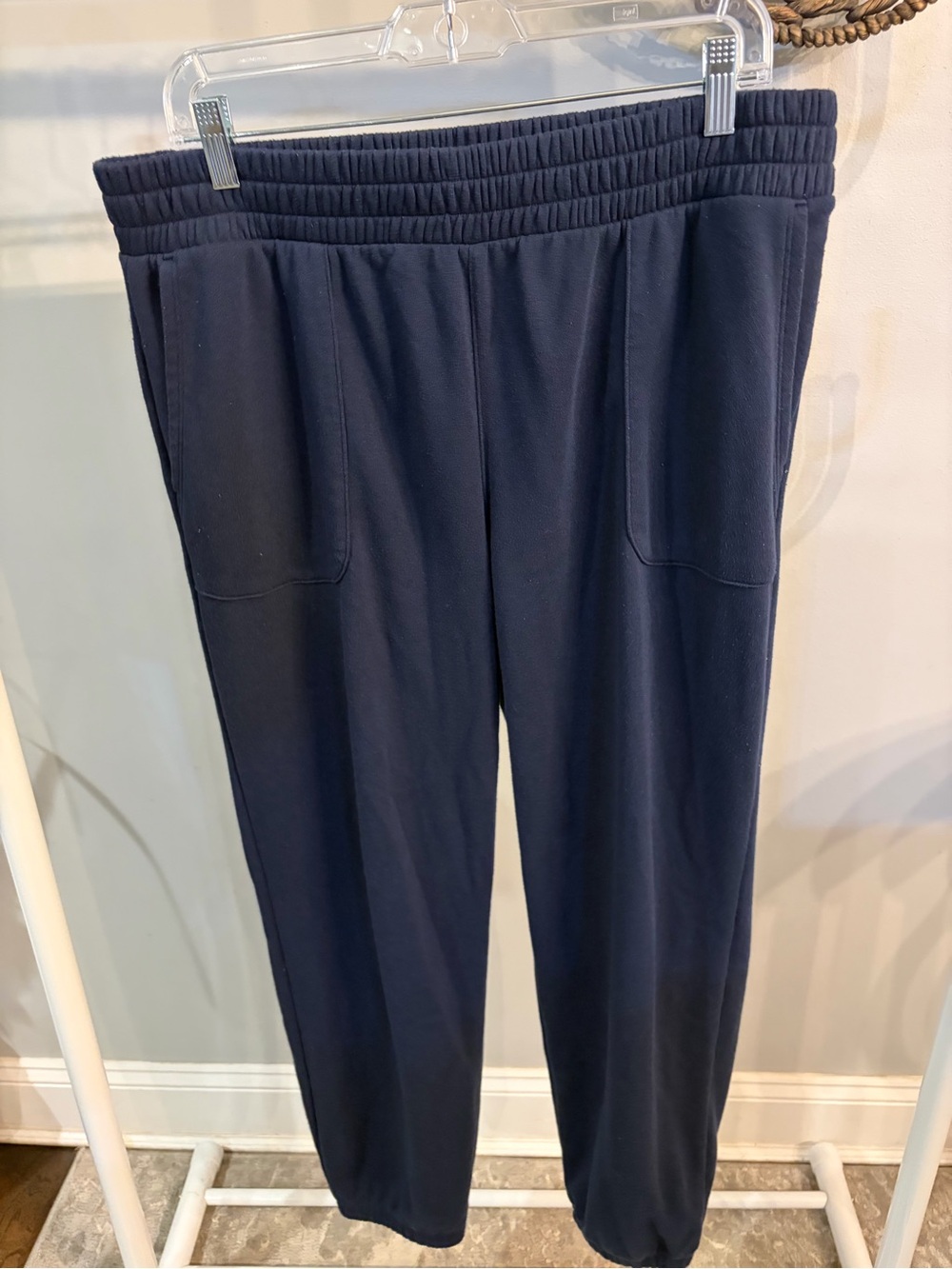 LOFT Dark Navy Pull-On relaxed Pants with Patch Pockets size large